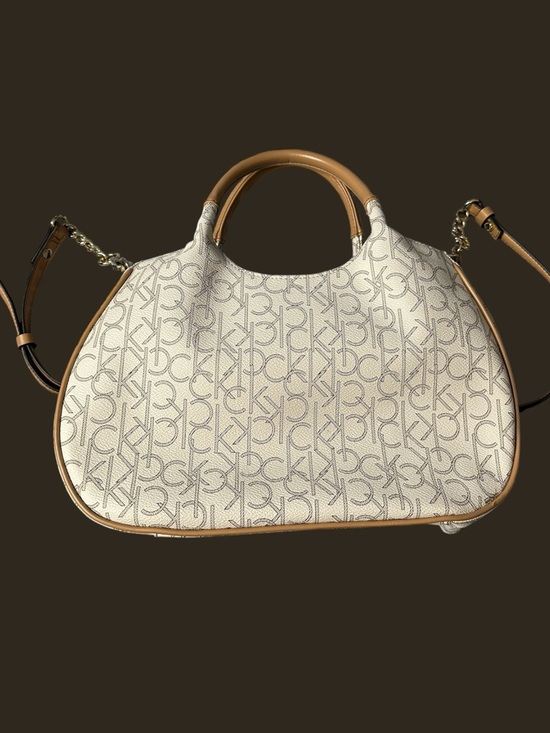 🌻 Calvin Klein Monogram Shopper Top Handle Bag #808 - Picture 3 of 11